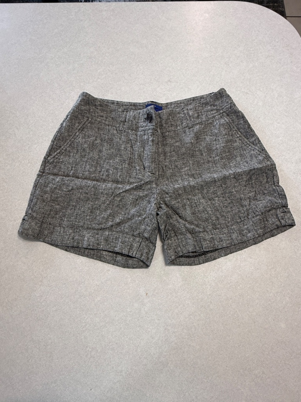 Apt 9 black linen blend front pocket dress casual shorts size 6 women ladies